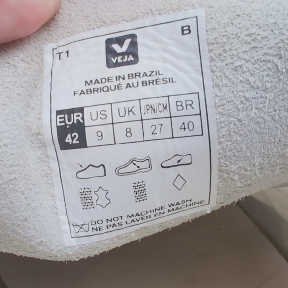 Veja Sz 9 V-10 J-MESH JUTE WHITE Off-White Sneakers - Picture 8 of 9